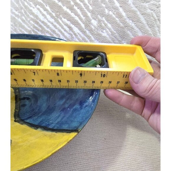 Handcrafted Native American Ceramic Bowl With Sun & Waves  10"W x 4" Tall - Picture 9 of 10